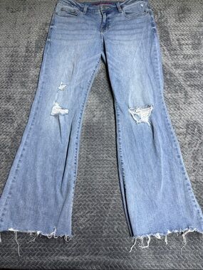 Lucky Brand Light Blue Distressed Flare Jeans - Women's